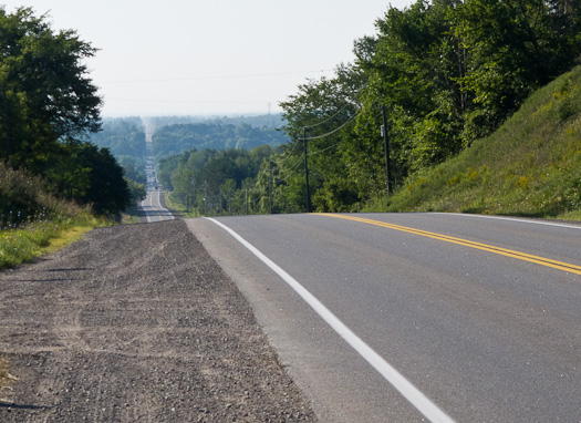Looking back down the Niagara Escarpment along Airport Road.
