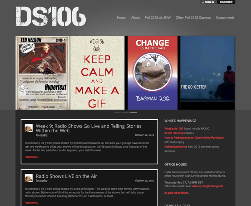 The ds106 home page