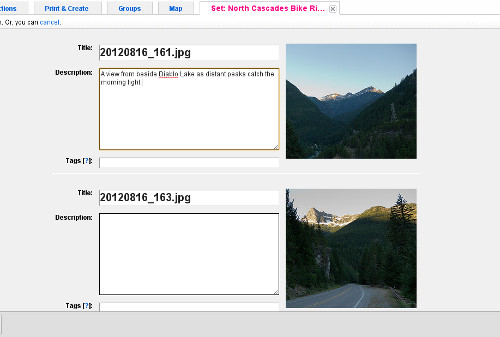 Flickr slideshow editor